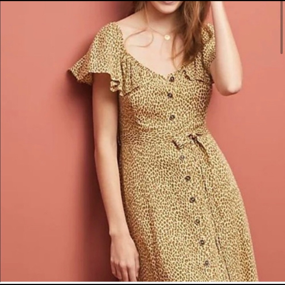 Anthropologie animal print dress